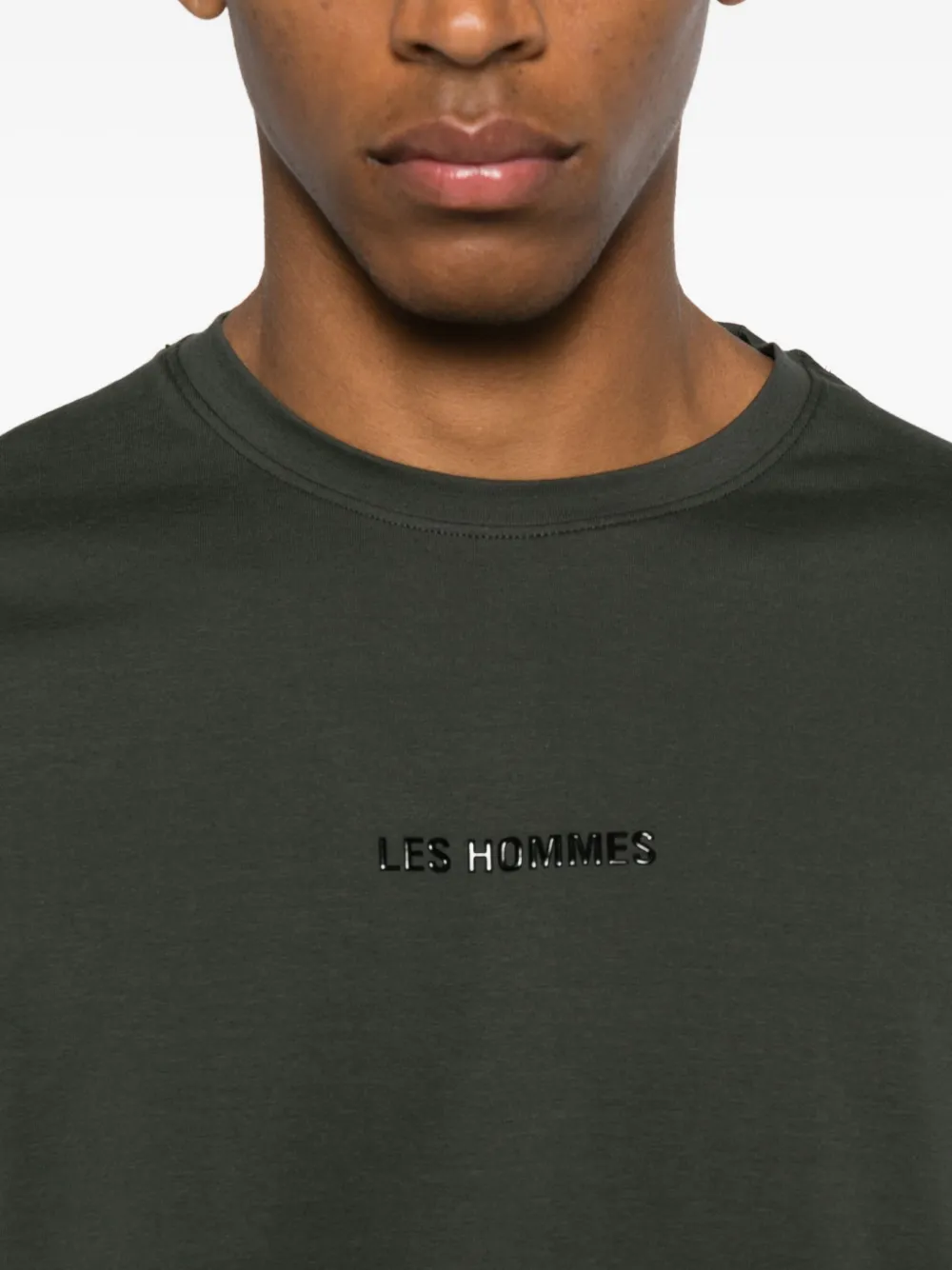 Les Hommes Urban Logo-detail T-shirt In Green