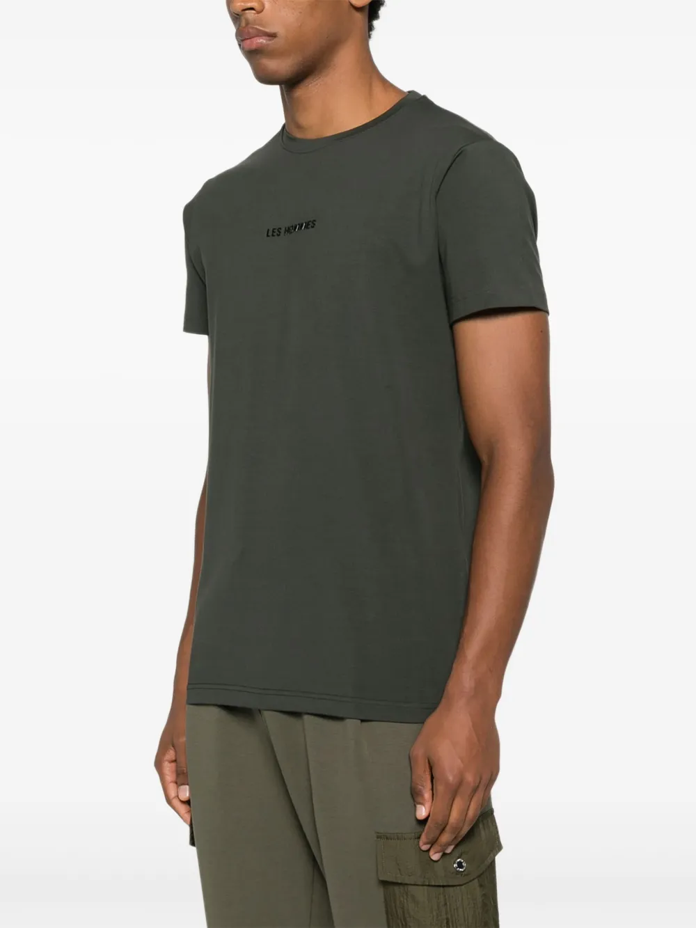 Les Hommes Urban Logo-detail T-shirt In Green