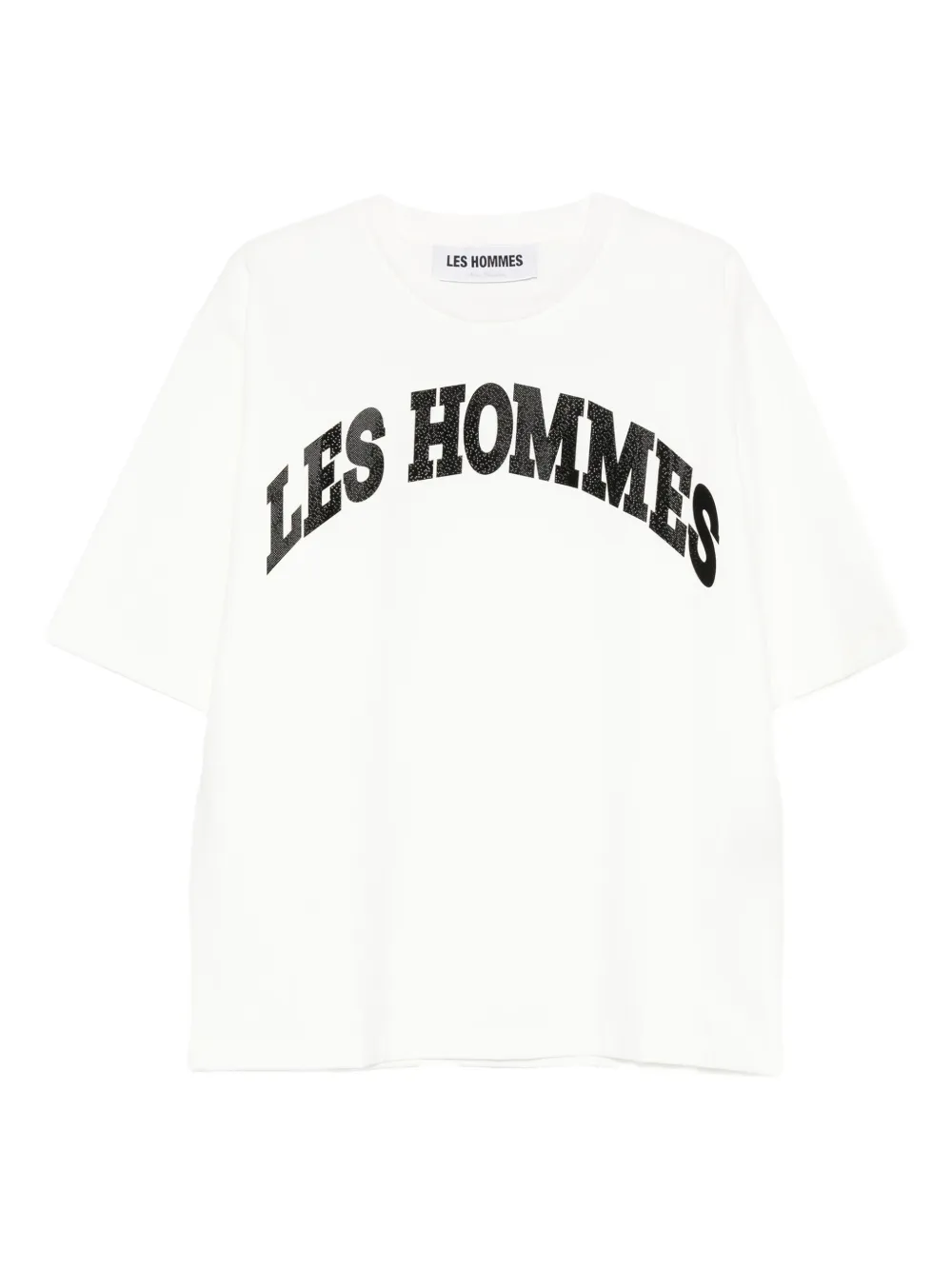 Les Hommes Urban Logo-detail Crew-neck T-shirt In White