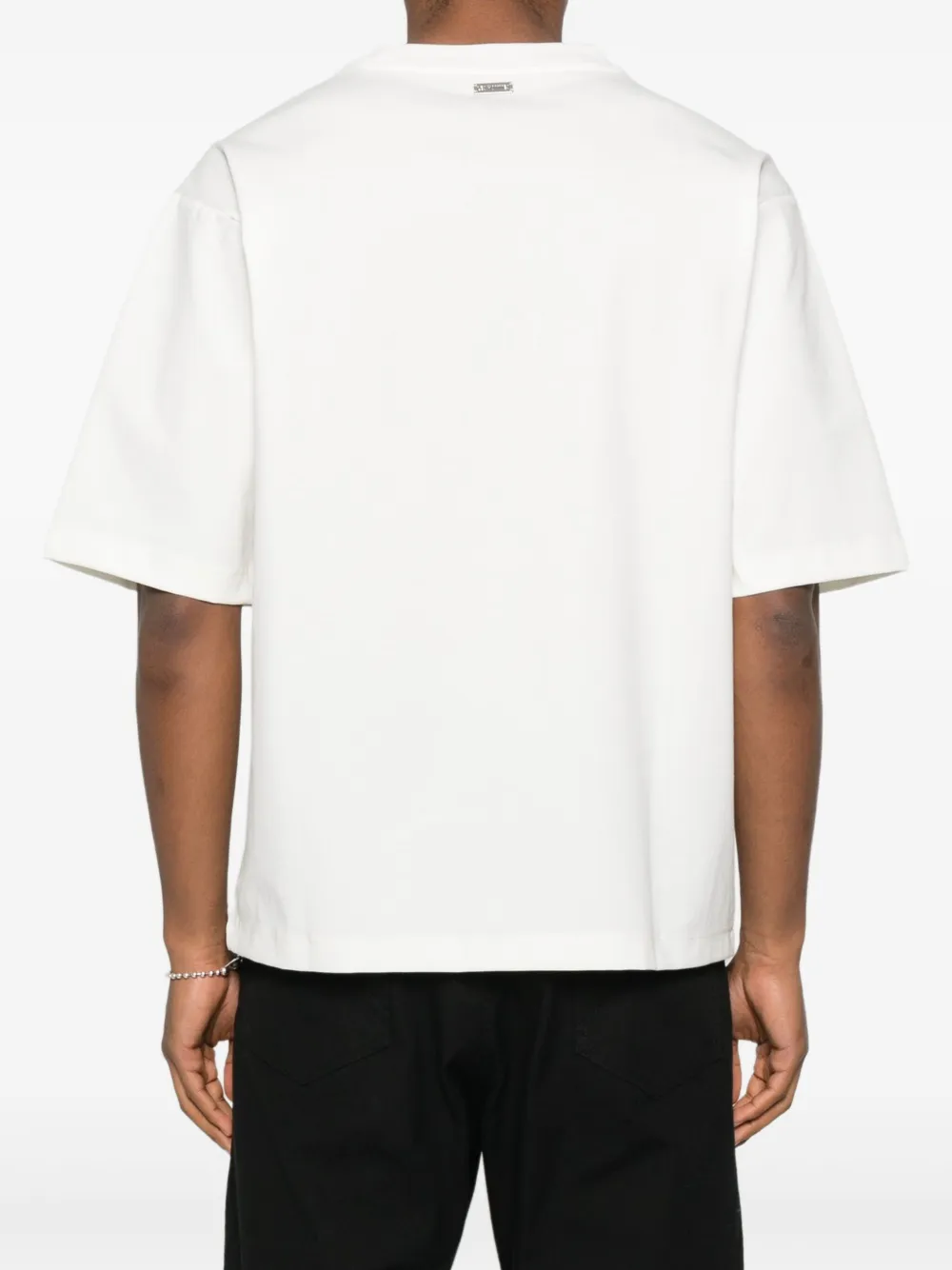 Les Hommes Urban Logo-detail Crew-neck T-shirt In White