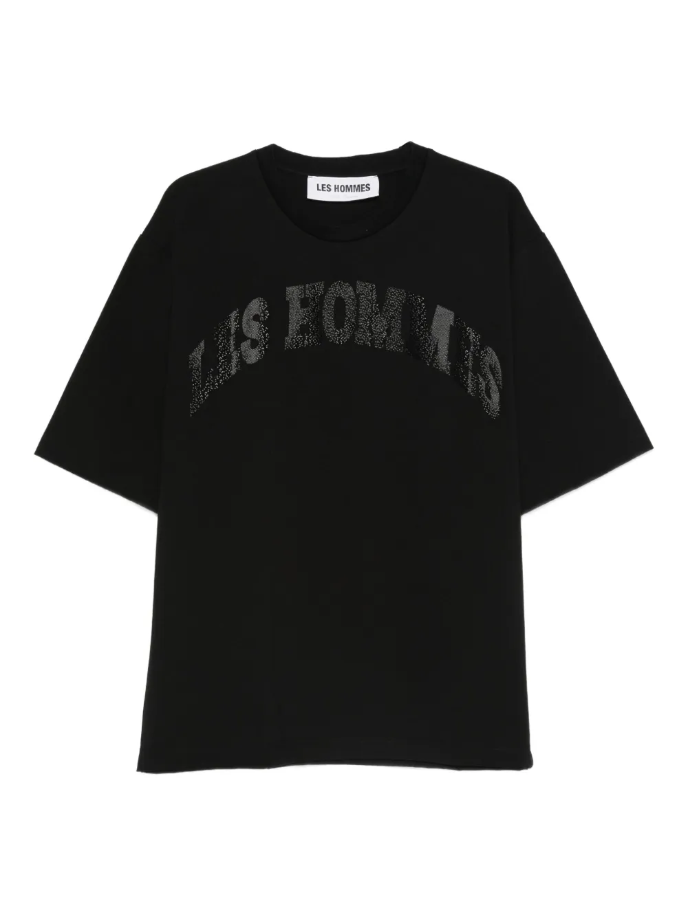Les Hommes Urban Logo-detail Crew-neck T-shirt In Black
