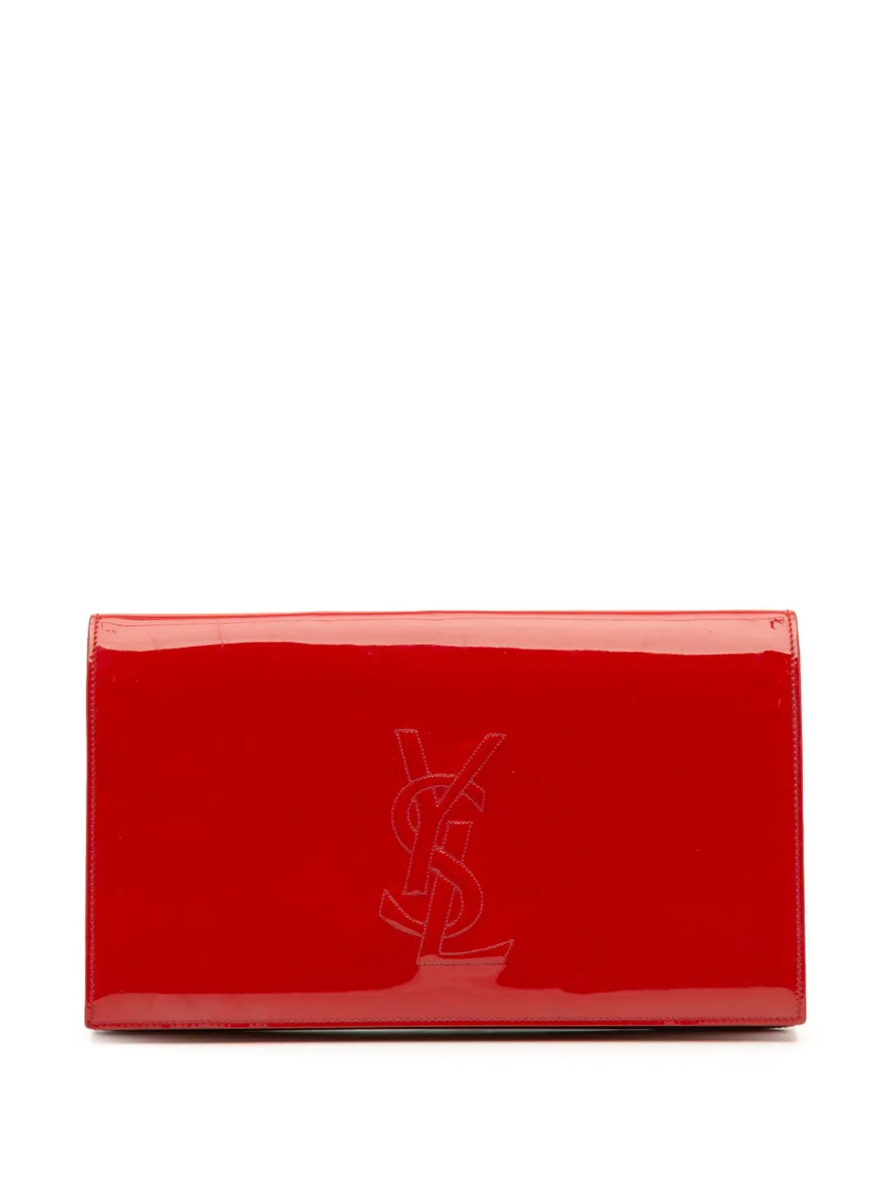 Saint Laurent Pre-Owned 2000-2012 ラージ パテント ベル ドゥ ジュール クラッチバッグ - レッド Saint Laurent Pre-Owned 2000-2012 ラージ パテント ベル ドゥ ジュール クラッチバッグ - レッド