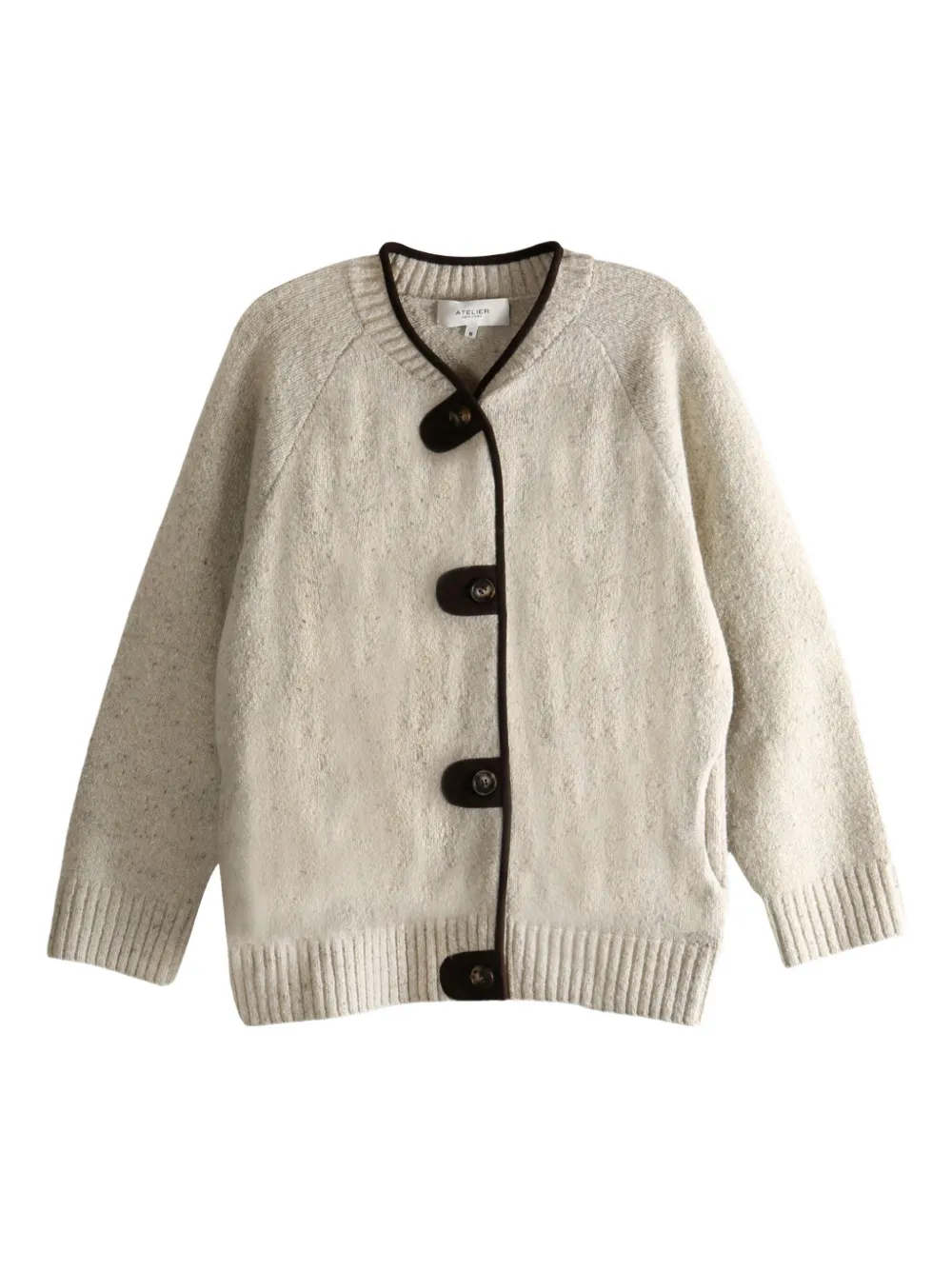 Atelier New York Button Trim Cardigan In Multi
