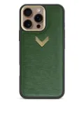 VELANTE leather logo-detal iPhone 16 Pro Max phone case - Green