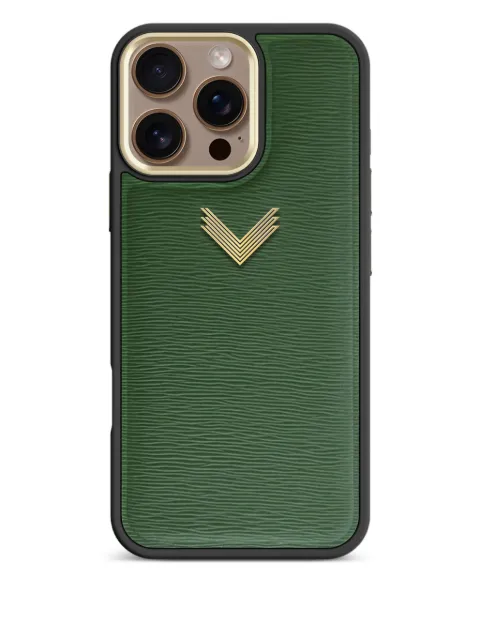 VELANTE leather logo-detal iPhone 16 Pro Max phone case