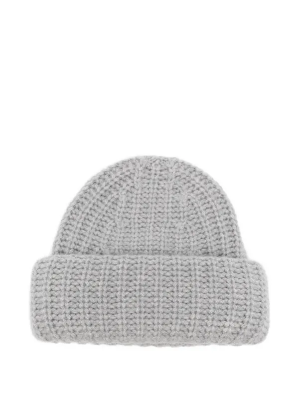 Lisa Yang Ribbed Beanie in Grey