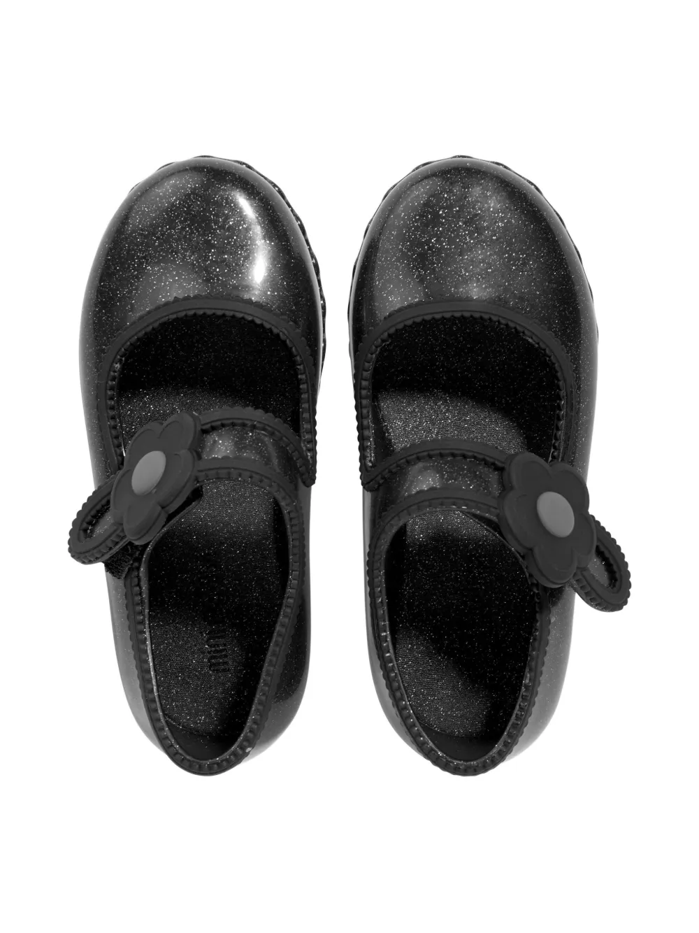 Mini Melissa flower-strap ballet flats Zwart