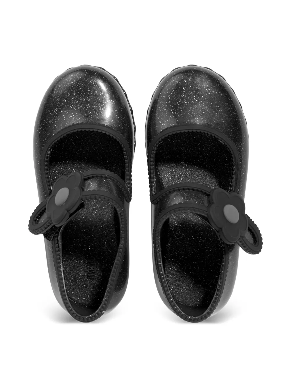 Mini Melissa Ballerina's met bloembandje Zwart