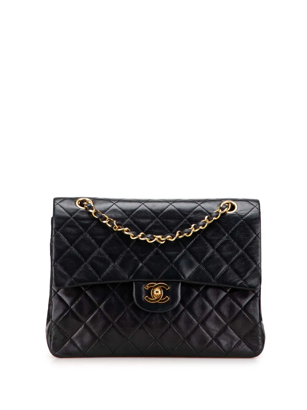 CHANEL Pre-Owned 1989-1991 ミディアム トール クラシック ラムスキン ダブルフラップ ショルダーバッグ - CHANEL Pre-Owned 1989-1991 ミディアム トール クラシック ラムスキン ダブルフラップ ショルダーバッグ -