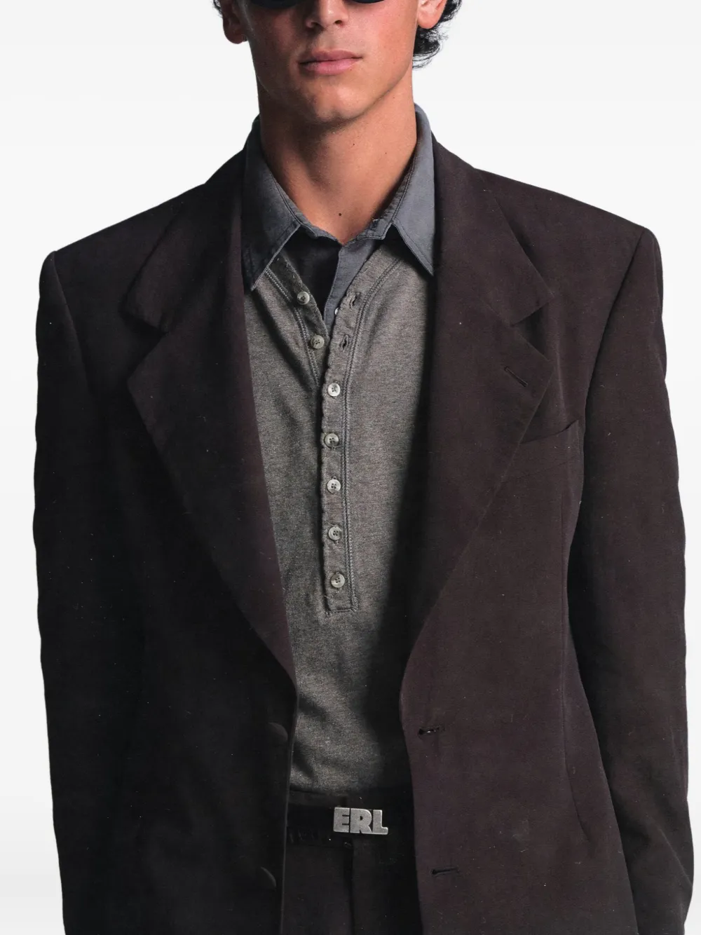 ERL Blazer met enkele rij knopen Bruin