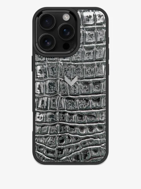 VELANTE crocodile-texture iPhone 16 Pro Max phone case