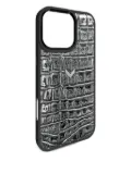 VELANTE crocodile-texture iPhone 16 Pro Max phone case - Black