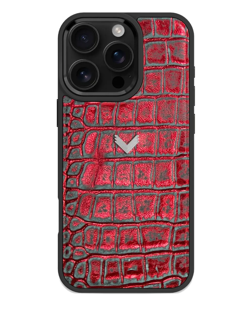 VELANTE crocodile-texture leather iPhone 16 Pro Max phone case - Grigio
