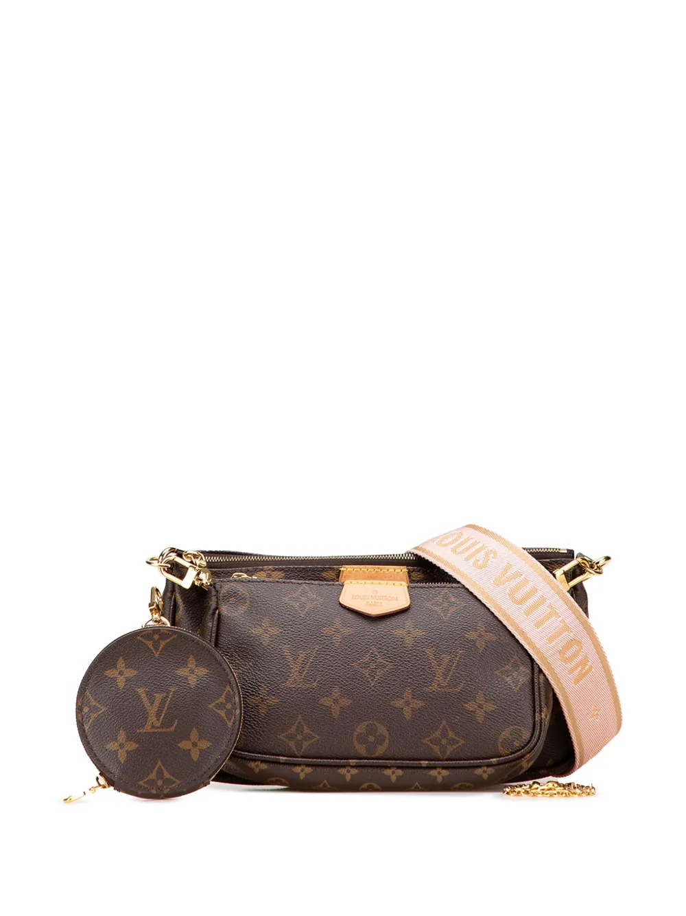 Pre-owned Louis Vuitton 2021-2025 Monogram Multi Pochette Accessoires Satchel In Brown