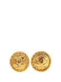CHANEL Pre-Owned 1970-1980 Gold Plated CC Windmill Clip On Earrings costume earrings