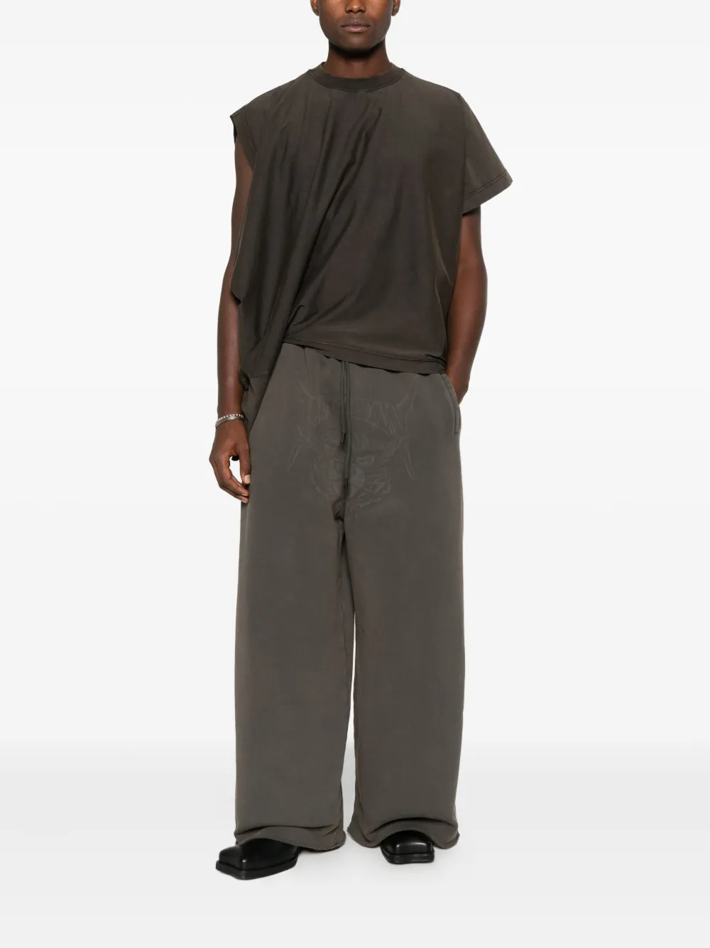 Alainpaul Draped T-shirt In Brown