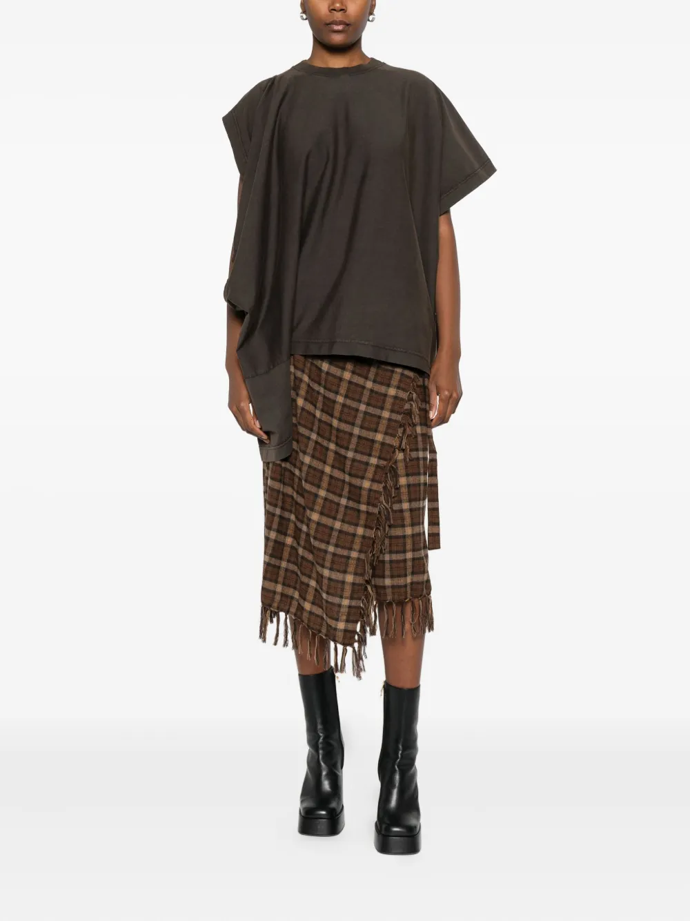  Alainpaul Draped T-shirt - Brown 
