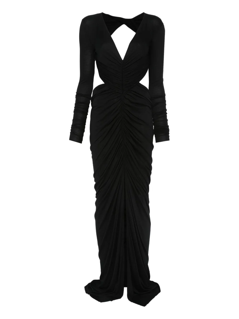 Rick Owens Poppy cut-out ruched gown - ブラック Rick Owens Poppy cut-out ruched gown - ブラック