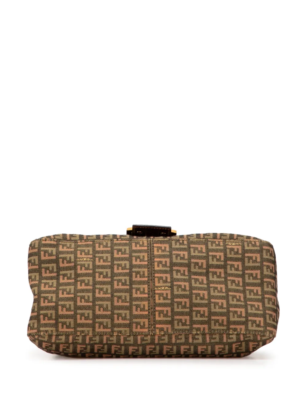 Pre-owned Fendi 2000-2010 Multicolor Zucchino Canvas Mamma Forever Shoulder Bag In Brown