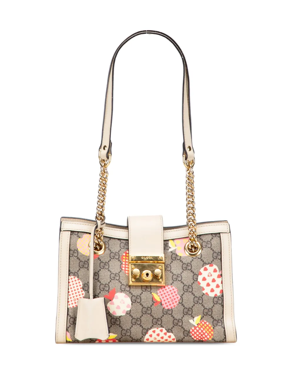 Gucci Pre-Owned 2000-2015 スモール GGスプリーム アップルハート パドロック ハンドバッグ - ブラウン Gucci Pre-Owned 2000-2015 スモール GGスプリーム アップルハート パドロック ハンドバッグ - ブラウン