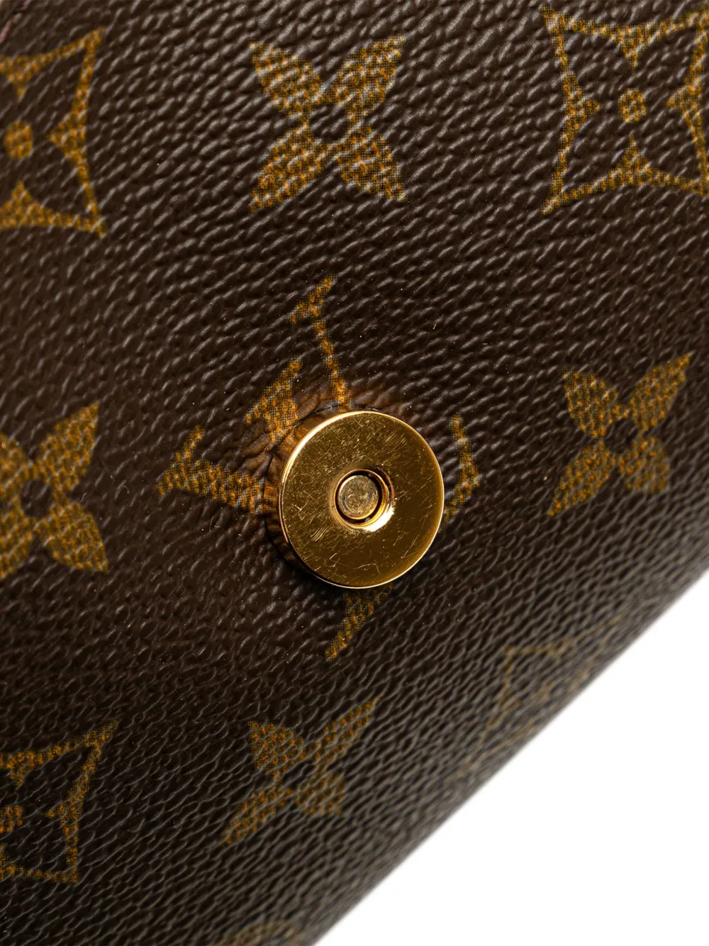 Pre-owned Louis Vuitton 2000 Monogram Pochette Twin Gm Crossbody Bag In Brown