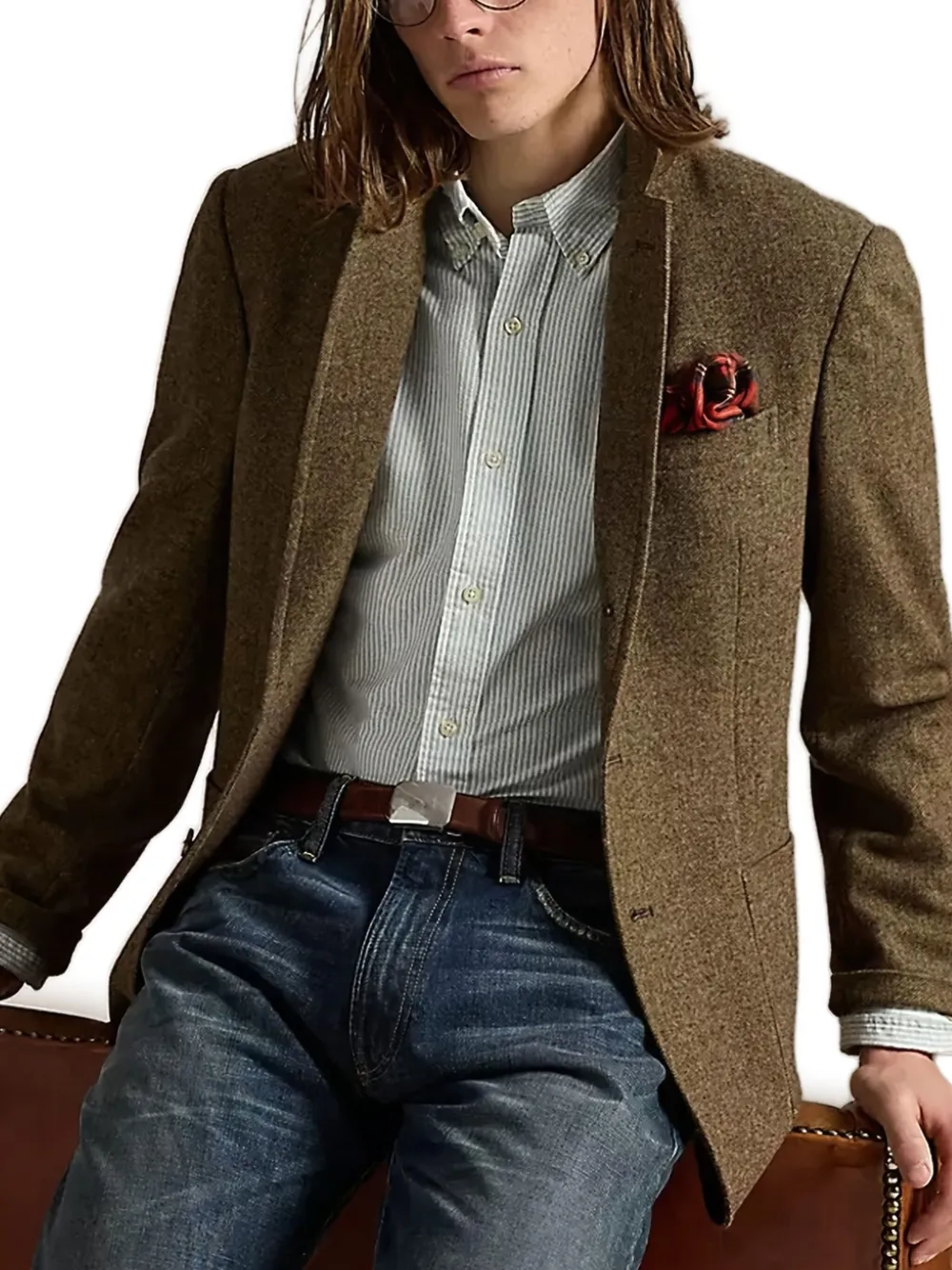 Polo Ralph Lauren Gestreept overhemd met borduurwerk Groen