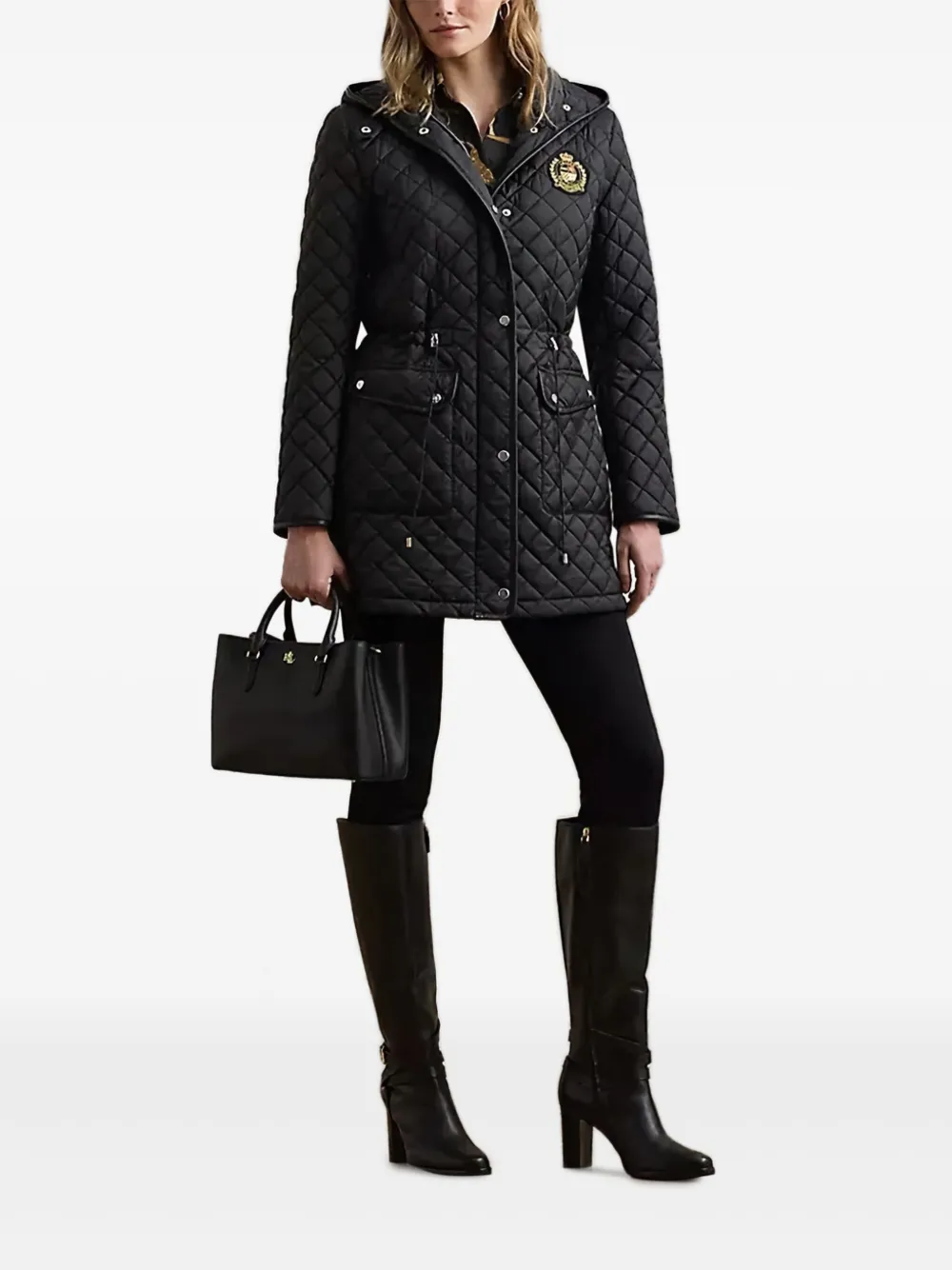 Lauren Ralph Lauren crest-patch diamond-quilted hooded jacket | Down Jackets | Image 2