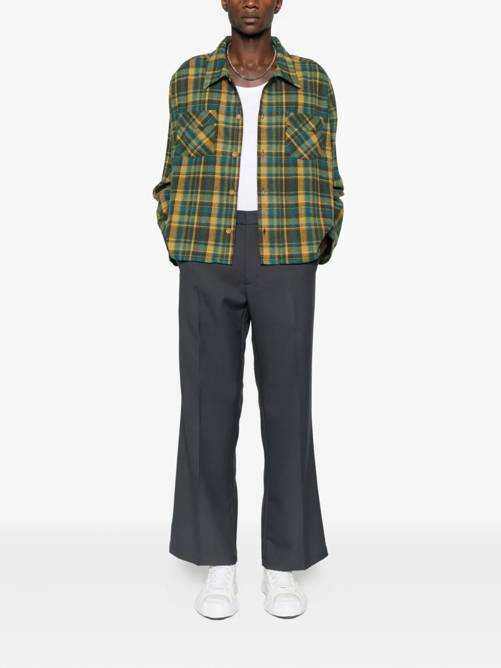 Stockholm Surfboard Club checked patch-pocket shirt - Groen