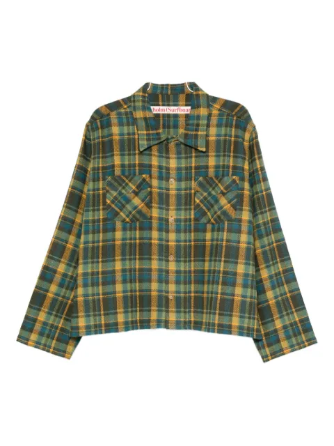 Stockholm Surfboard Club checked patch-pocket shirt