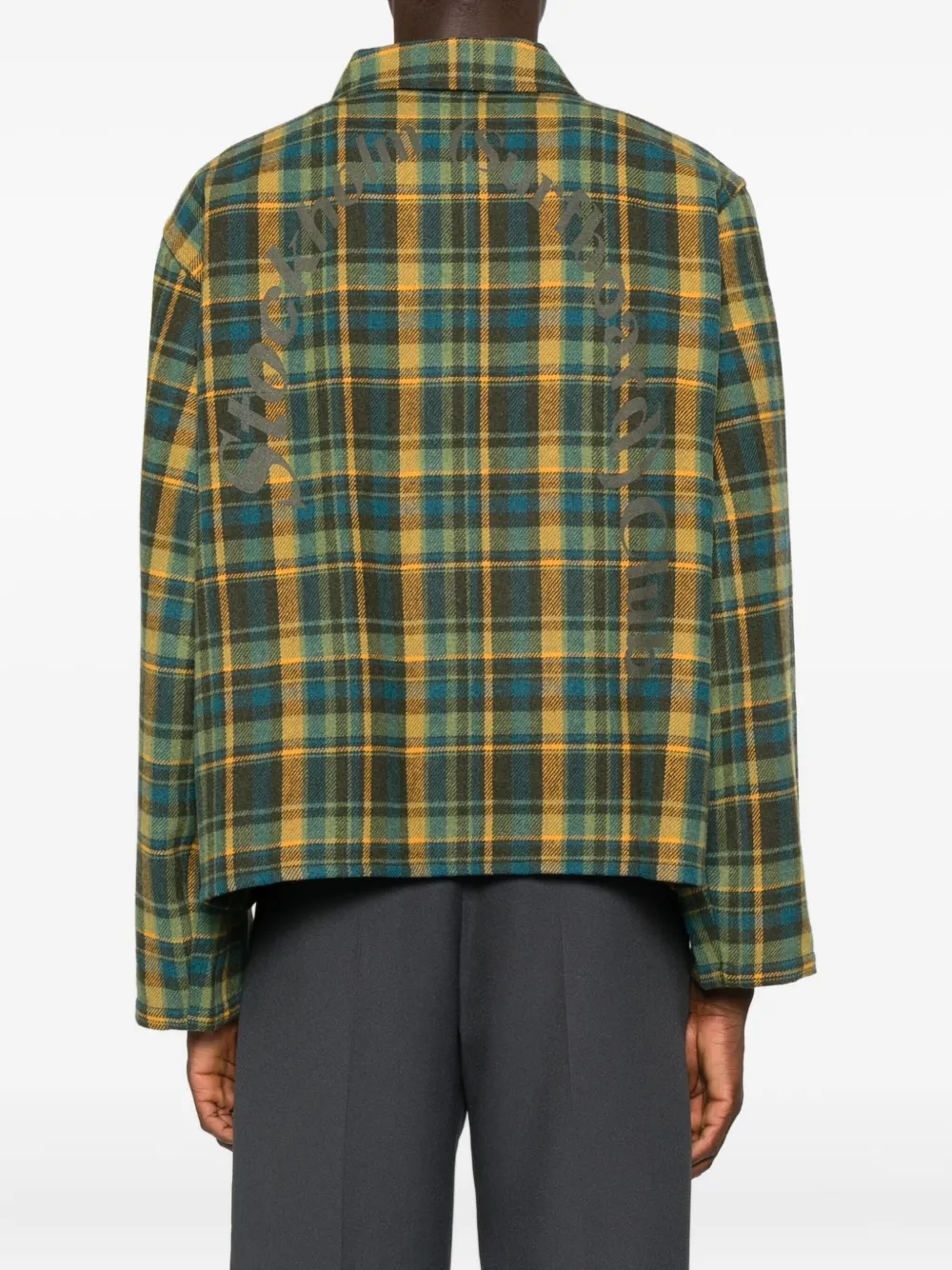Stockholm Surfboard Club Checked Patch-pocket Shirt In Green