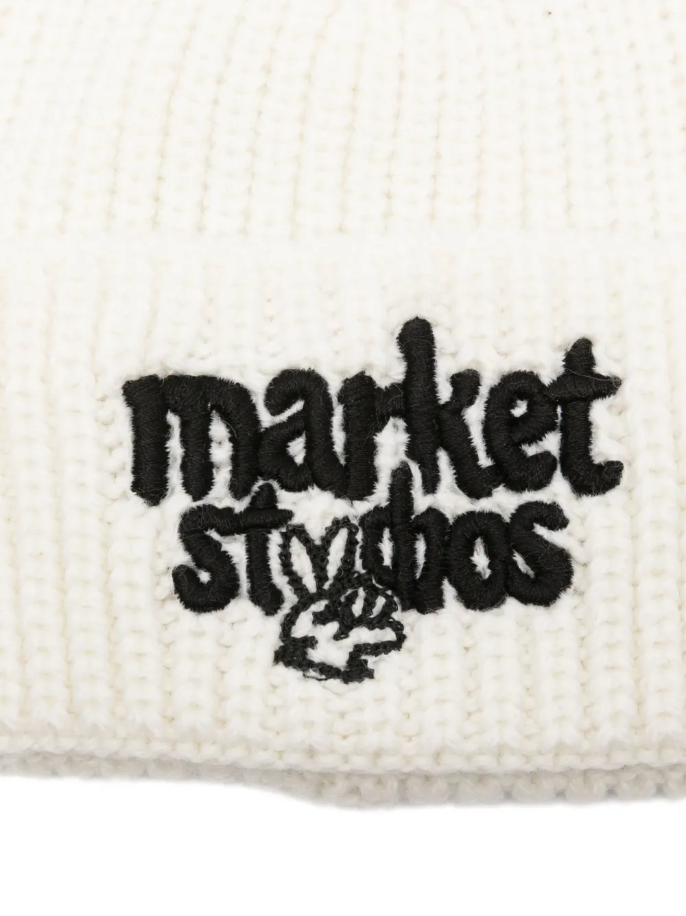 Market Logo-embroidered Beanie In Neutral