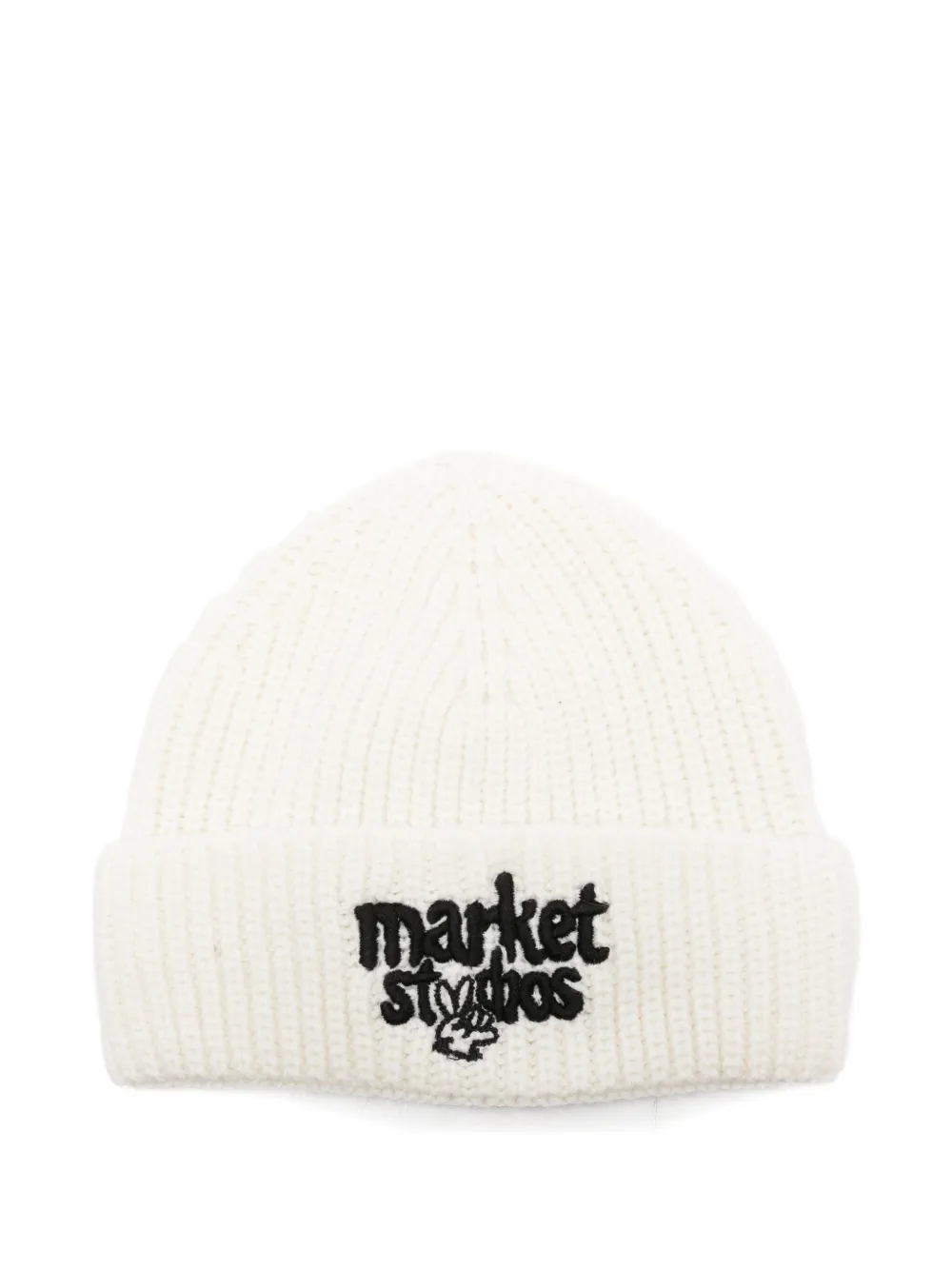 Market Logo-embroidered Beanie In Neutral