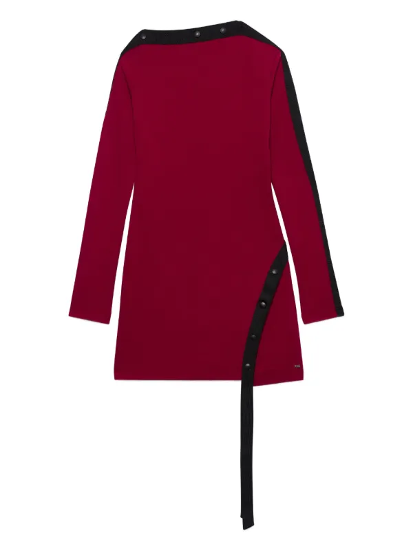 gcds red dress Gcds Asymmetric Ribbed Maxi Dress