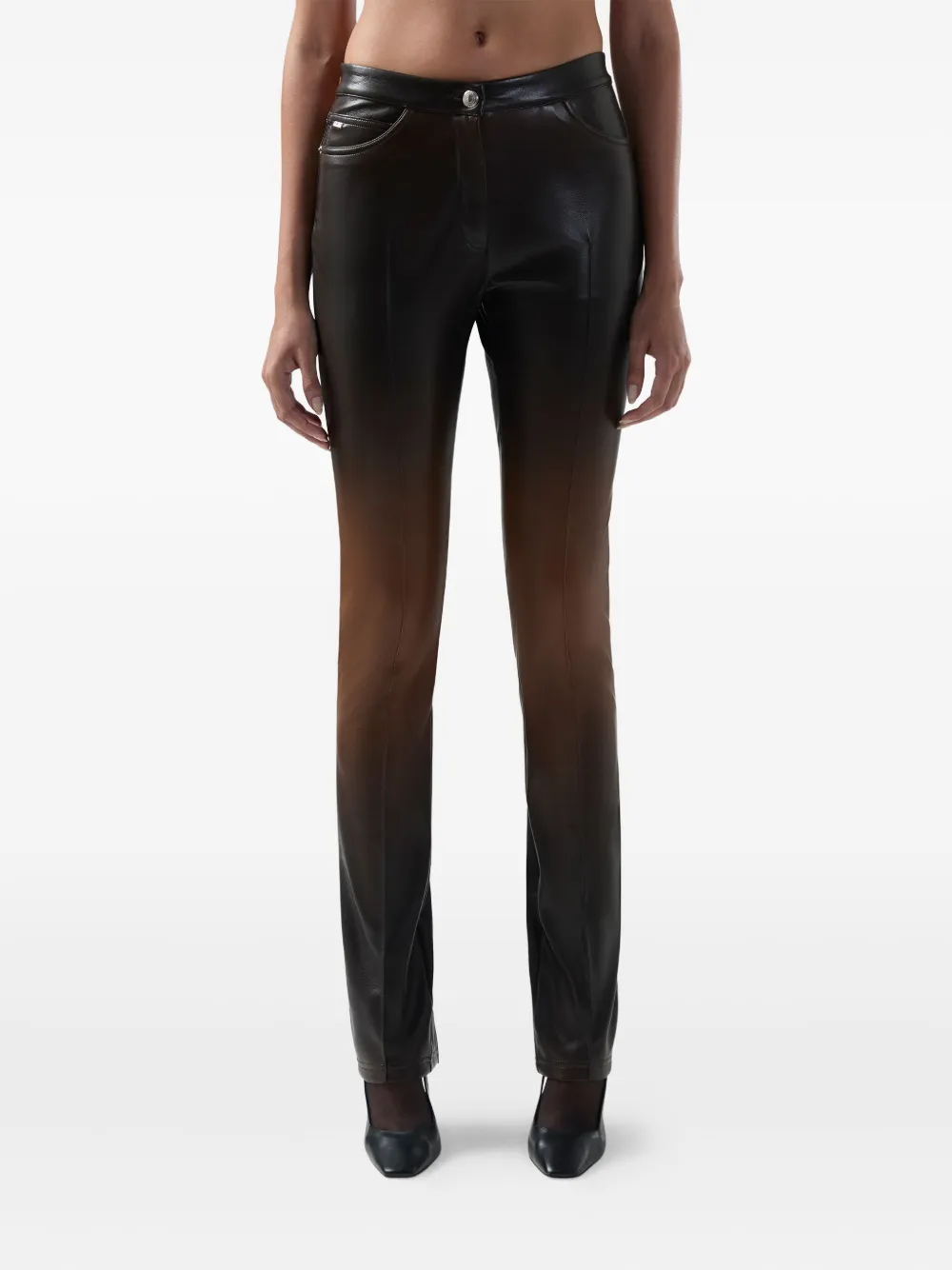 GCDS Broek met logopatch en split Bruin