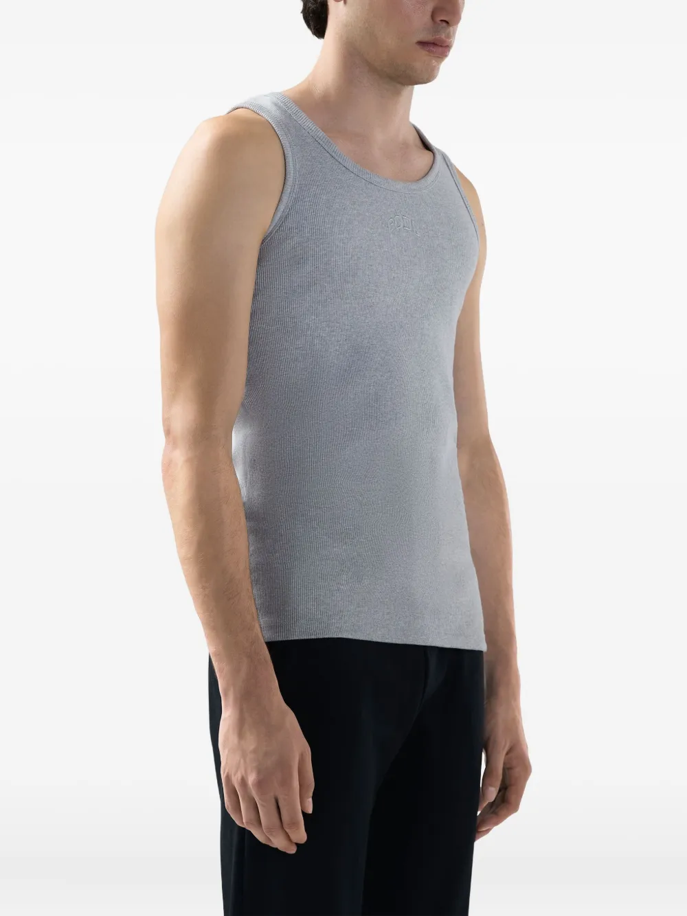 Gcds Ribbed Tank Top In Gray