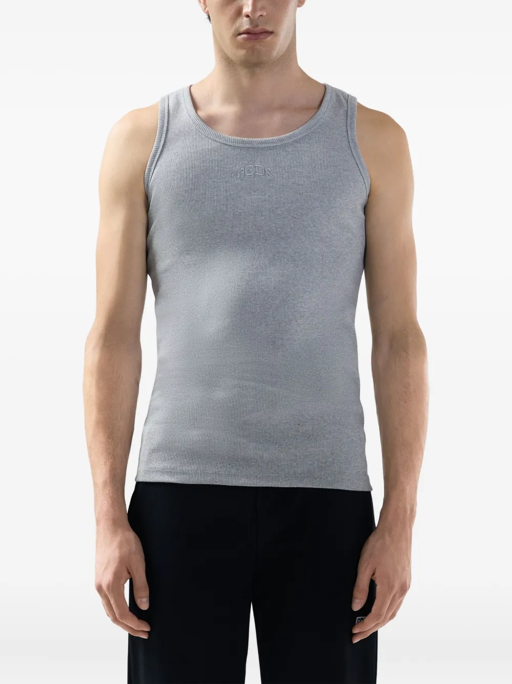 Gcds Ribbed Tank Top In Gray