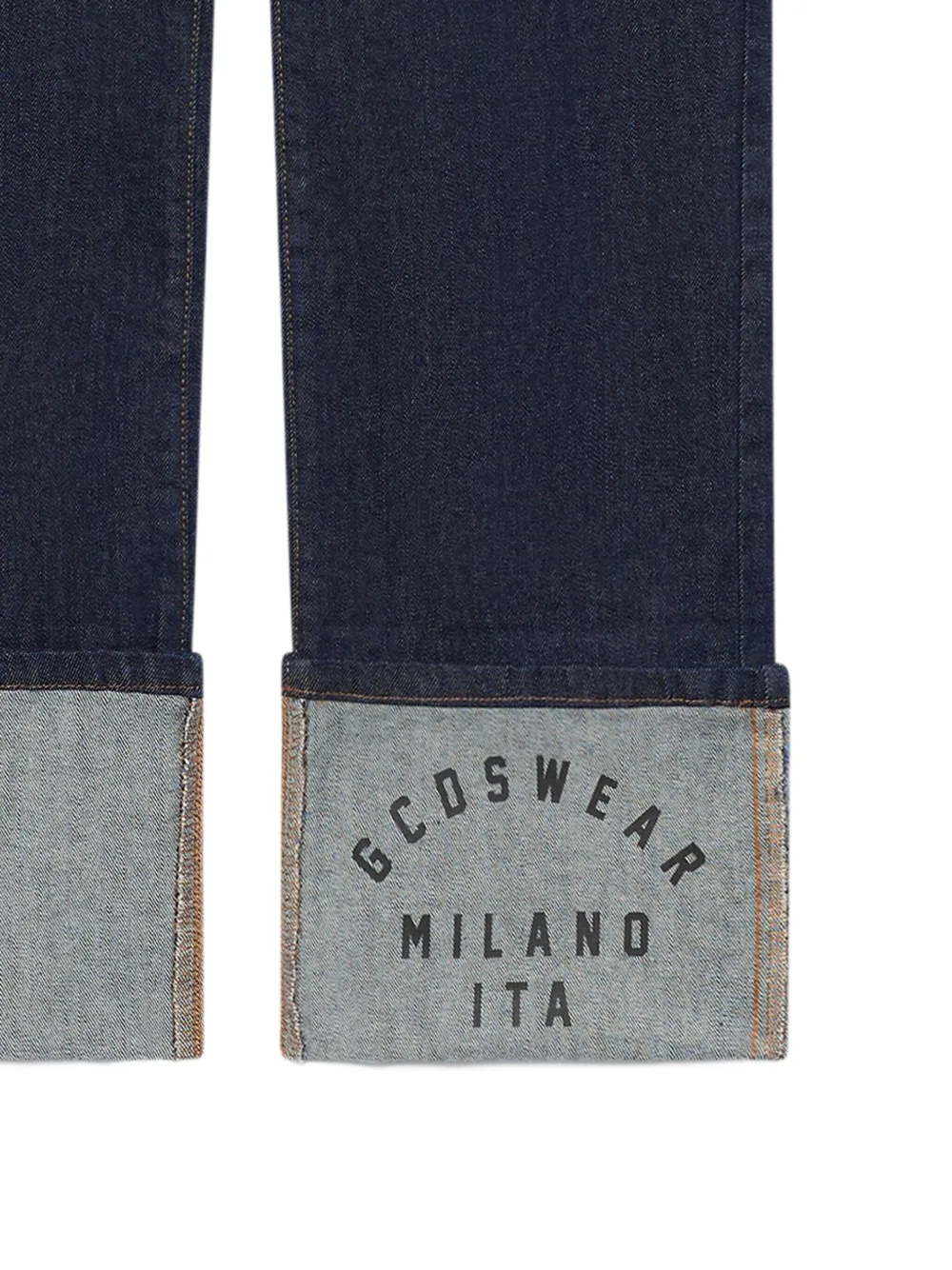 GCDS Jeans met omgeslagen zoom - Blauw