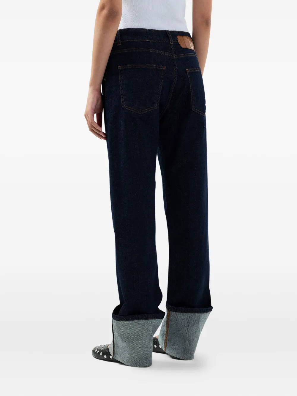 GCDS Jeans met omgeslagen zoom Blauw