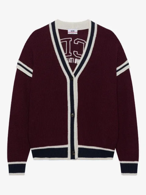GCDS striped button cardigan