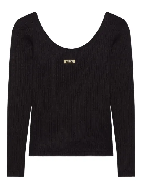 GCDS playera de canalé manga larga