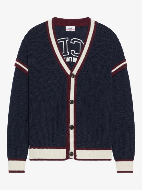GCDS striped-detail buttoned cardigan