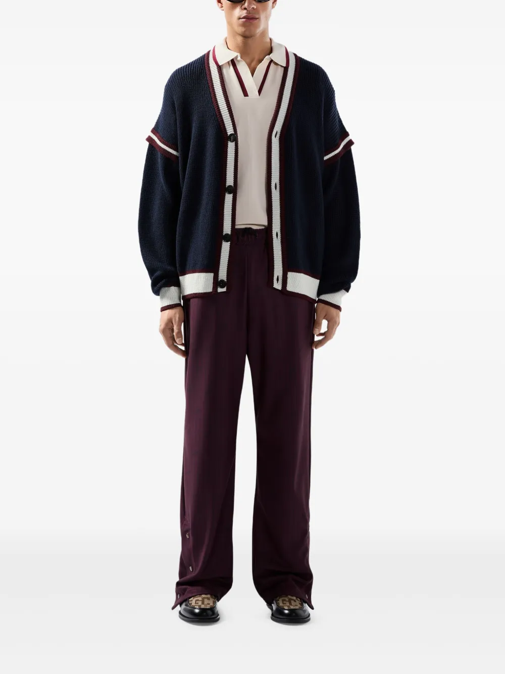 GCDS striped-detail buttoned cardigan | Cardigans | Image 2