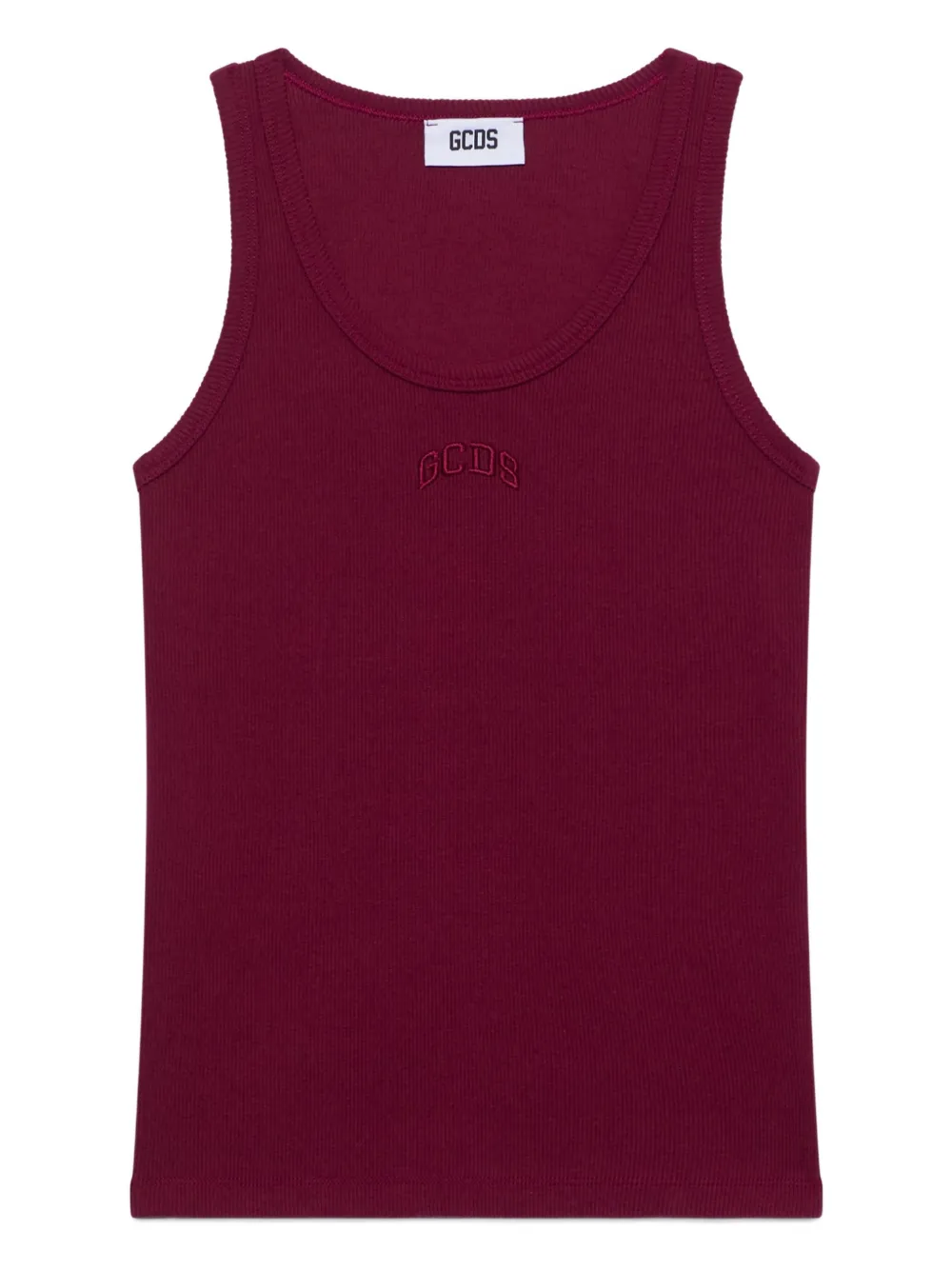 GCDS logo-embroidered tank top | Red | Image 1