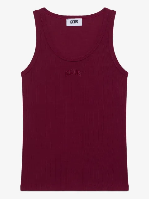GCDS logo-embroidered tank top 