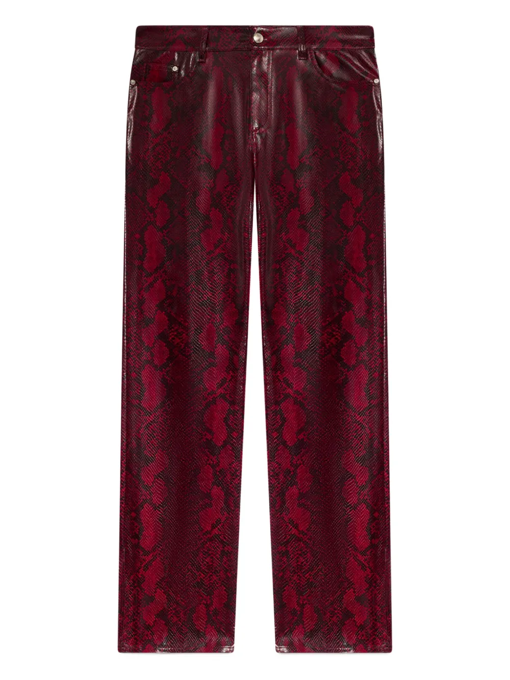 GCDS Split hem snakeskin trousers | Red | Image 1