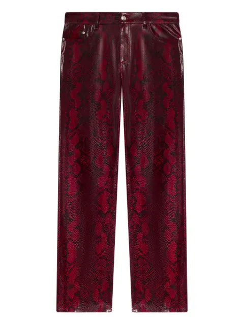 GCDS Split hem snakeskin trousers