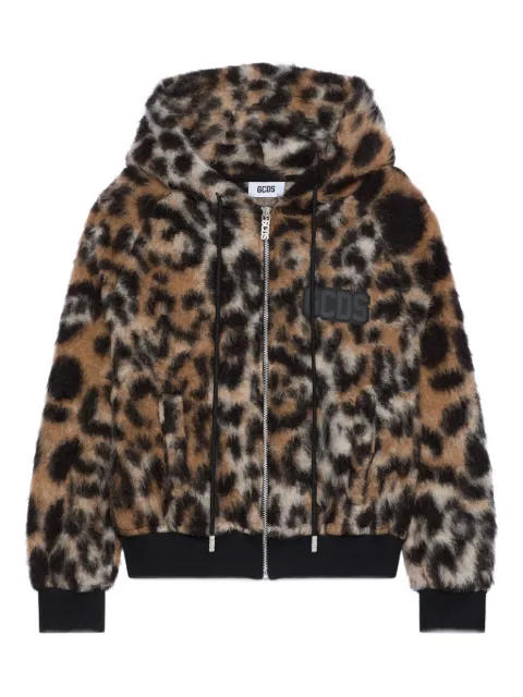 GCDS hooded animal-pattern jacket