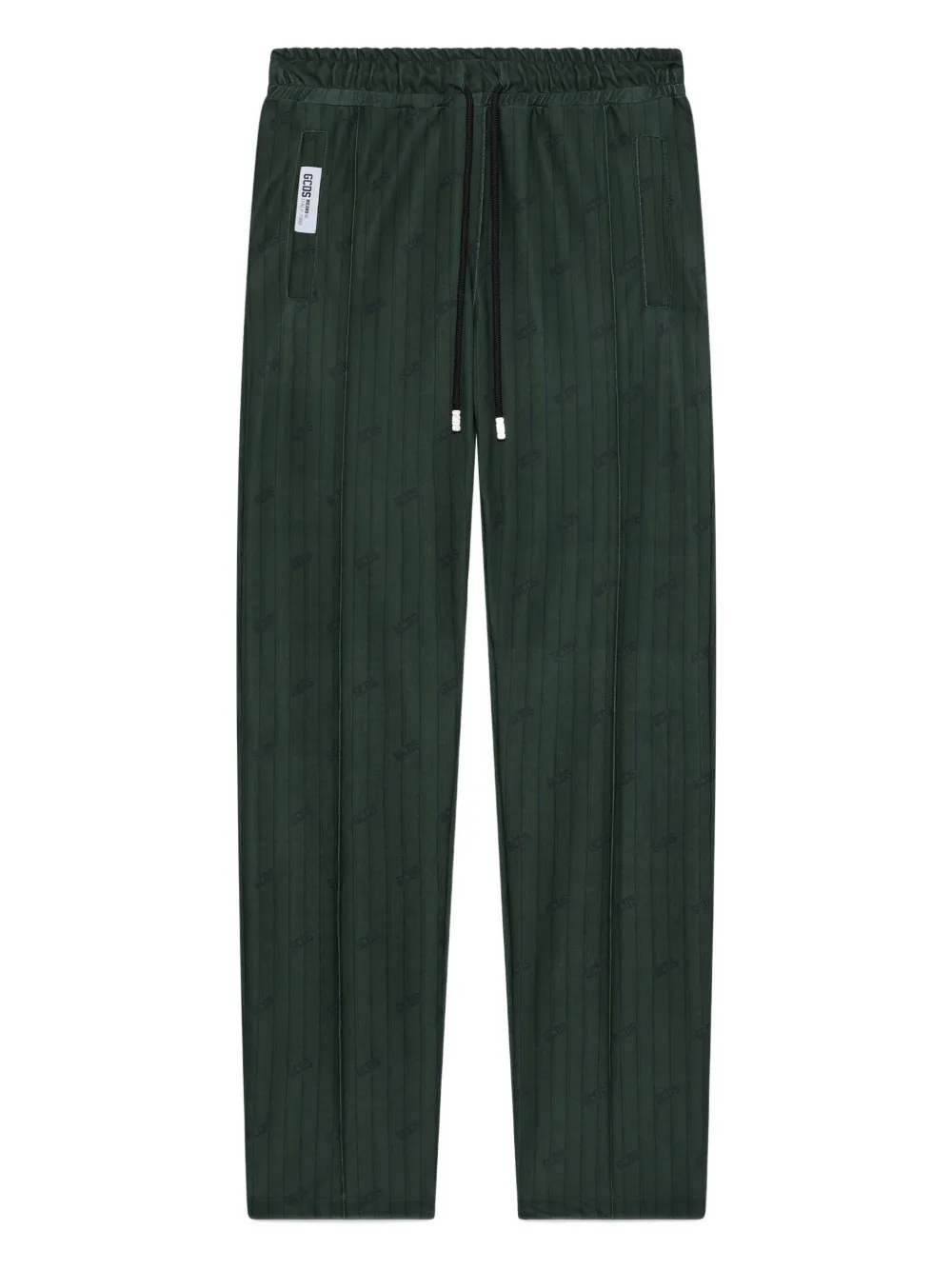 GCDS pinstripe drawstring trousers | Green | Image 1