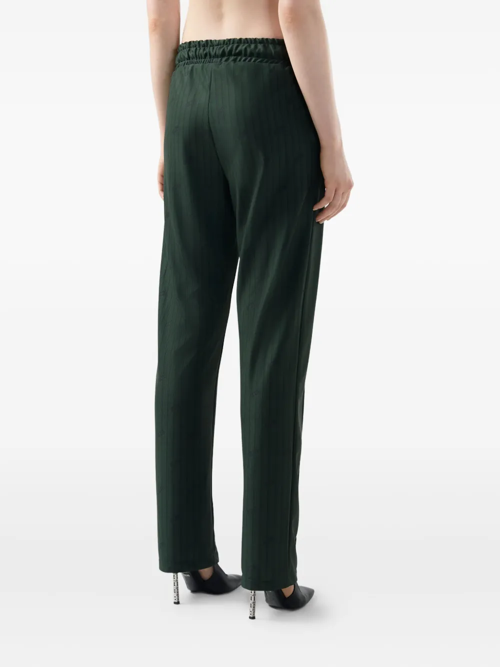 Gcds Pinstripe Drawstring Trousers In Green