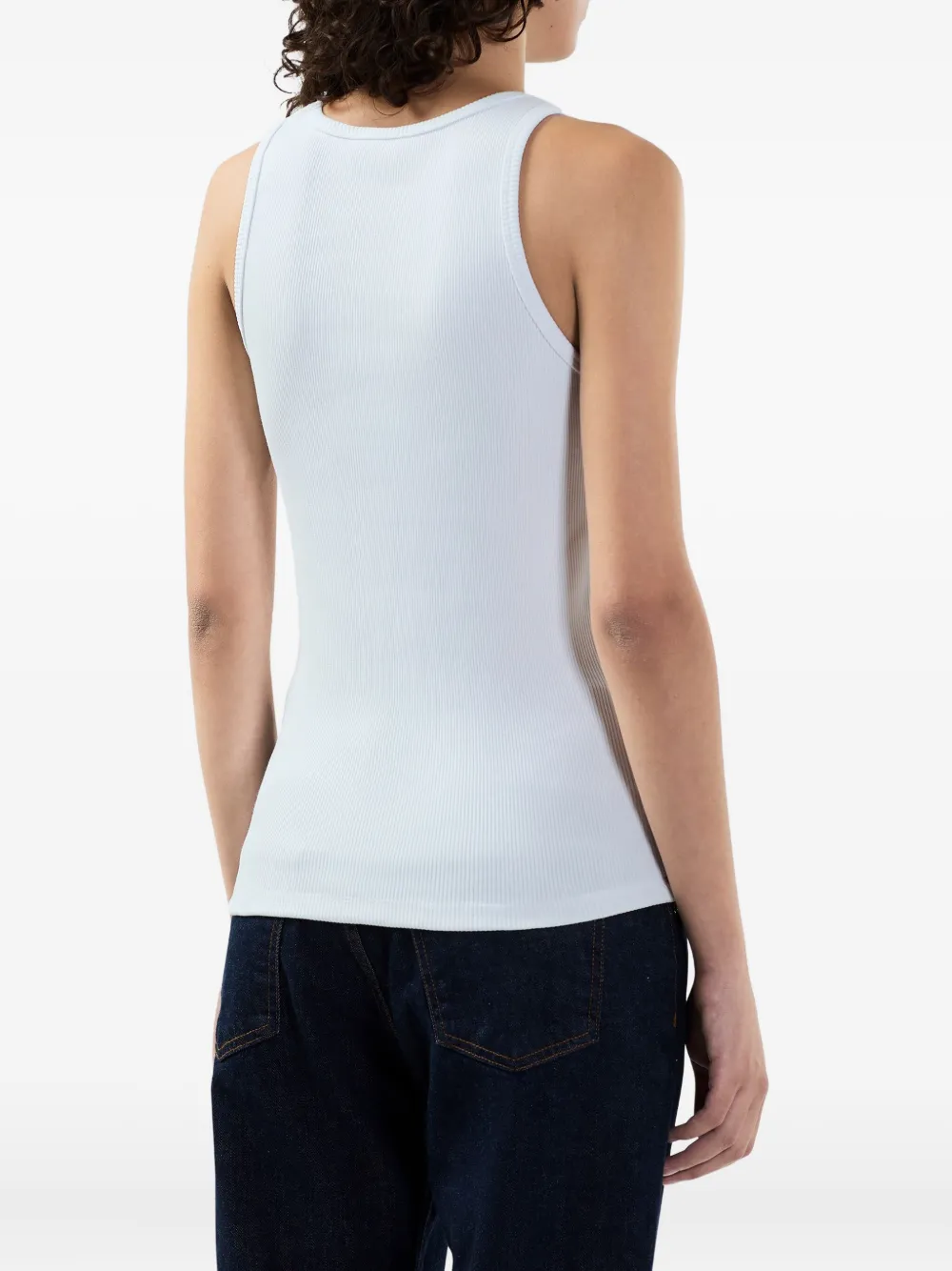 GCDS Geribbelde top Wit